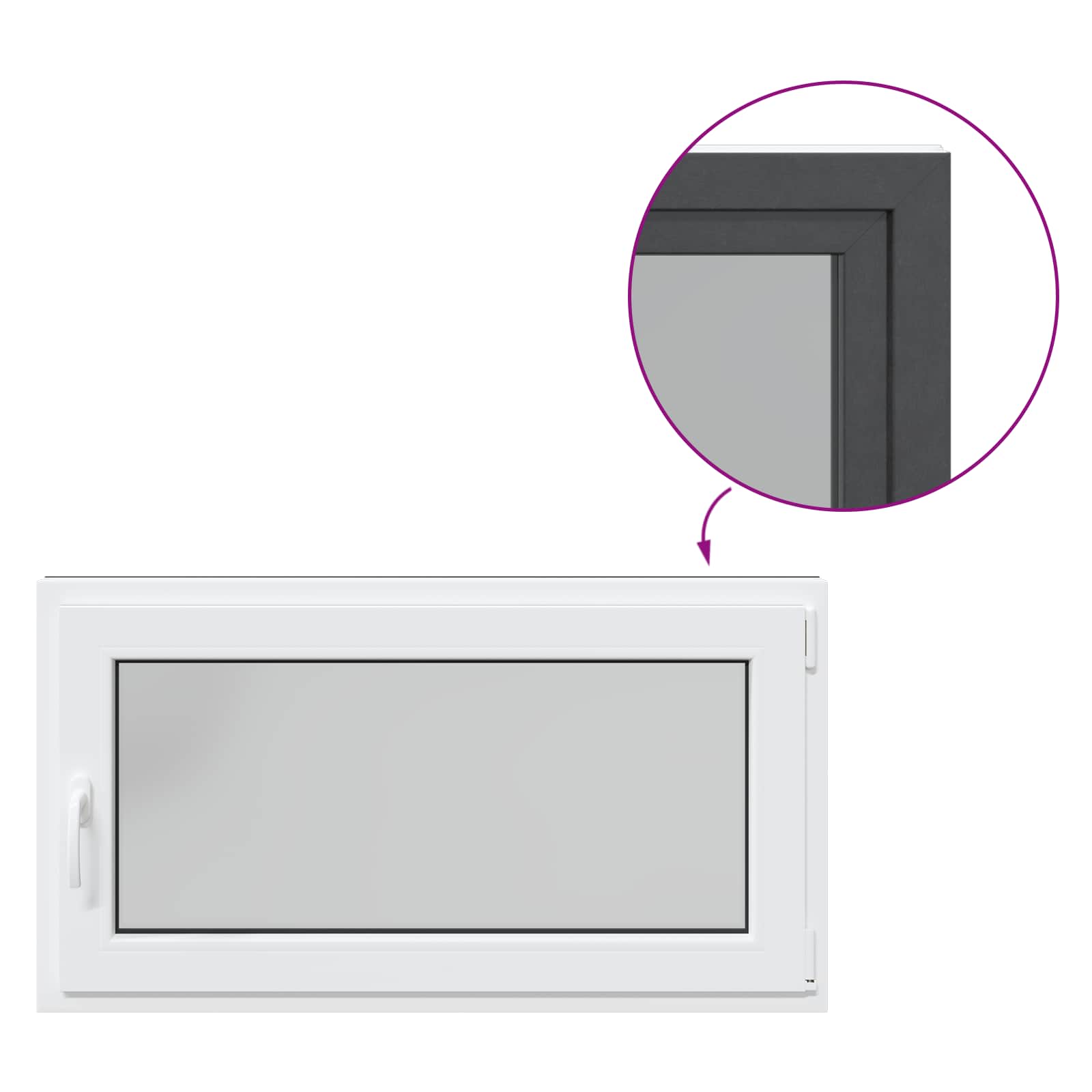Okeno Do Suterénu Risor 110 X 60 Cm Pvc A Sklo Antracitová