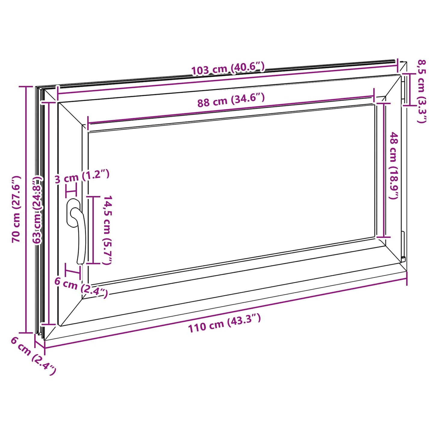 Okeno Do Suterénu Risor 110 X 70 Cm Pvc A Sklo Antracitová