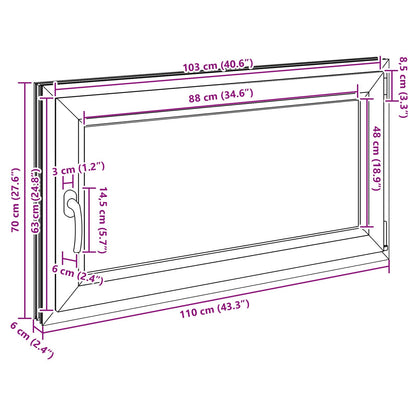 Okeno Do Suterénu Risor 110 X 70 Cm Pvc A Sklo Antracitová