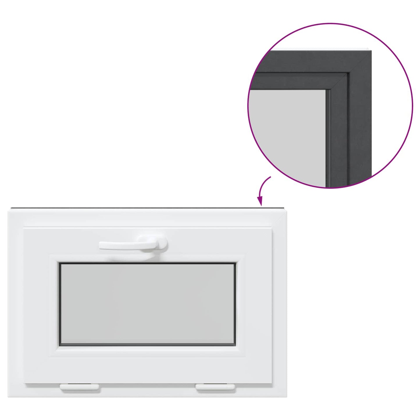 Okeno Do Suterénu Risor 60 X 40 Cm Pvc A Sklo Antracitová