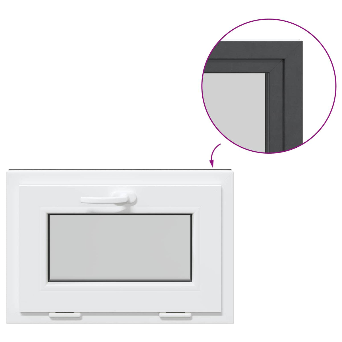 Okeno Do Suterénu Risor 60 X 40 Cm Pvc A Sklo Antracitová