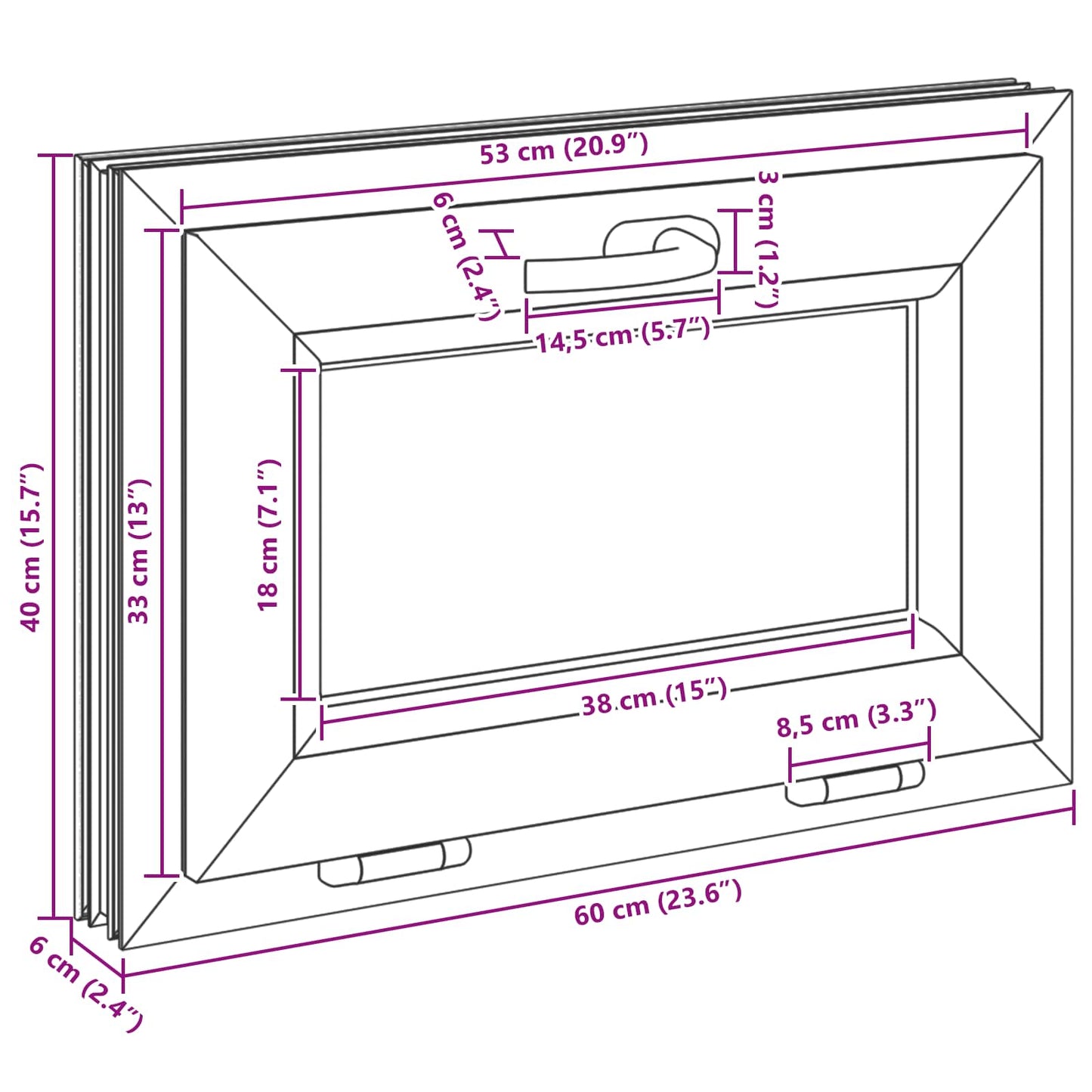 Okeno Do Suterénu Risor 60 X 40 Cm Pvc A Sklo Antracitová