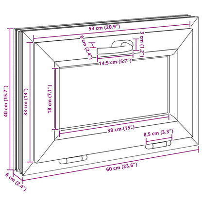 Okeno Do Suterénu Risor 60 X 40 Cm Pvc A Sklo Antracitová