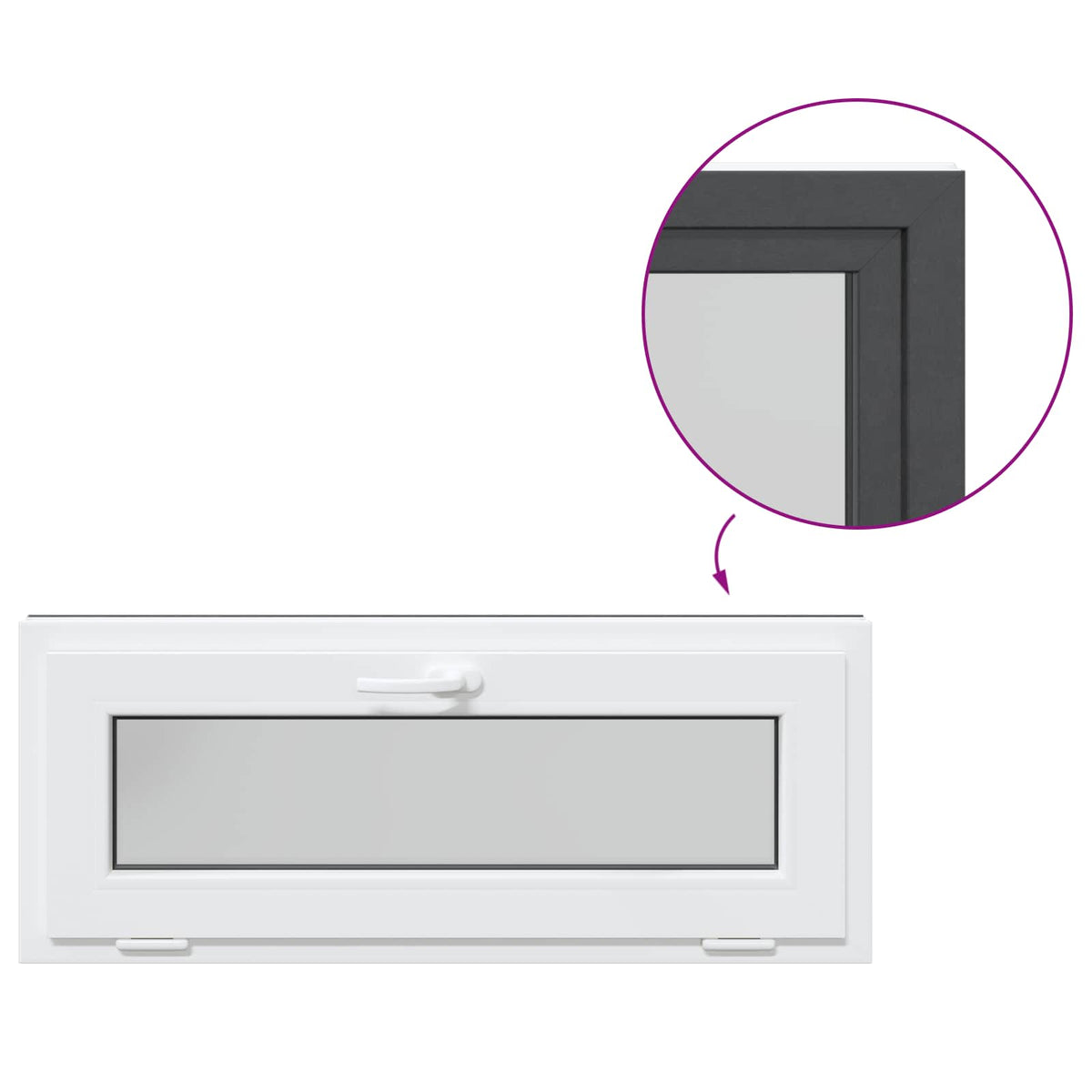 Okeno Do Suterénu Risor 100 X 40 Cm Pvc A Sklo Antracitová
