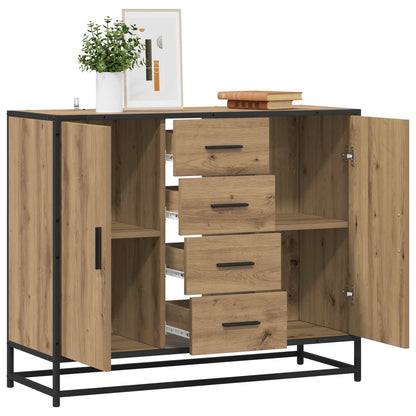 Servírovací Skříň Dub Artisan 92 X 35 X 76 Cm Kompozitní Dřevo
