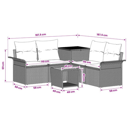 Set Pohovek 6 Ks Poly Ratan A Ocel
