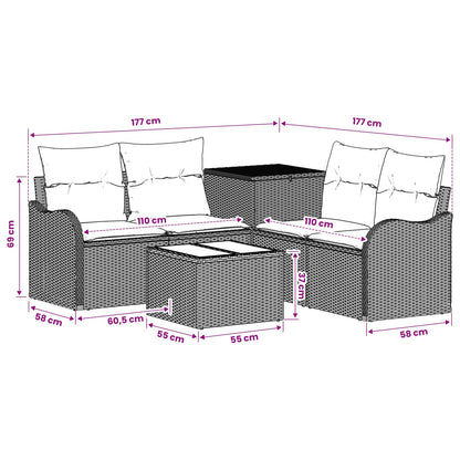 Set Pohovek 6 Ks Poly Ratan A Ocel