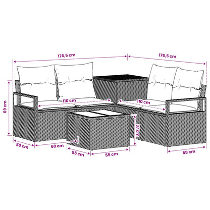 Set Pohovek 6 Ks Poly Ratan A Ocel
