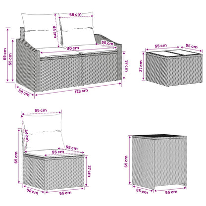 Set Pohovek 6 Ks Poly Ratan A Ocel