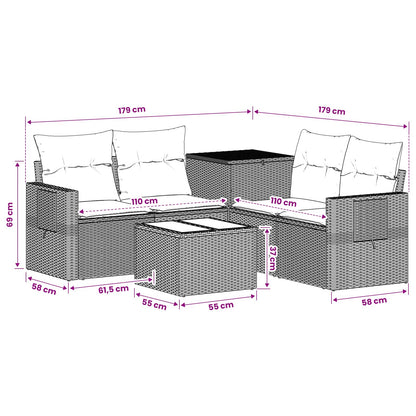Set Pohovek 6 Ks Poly Ratan A Ocel
