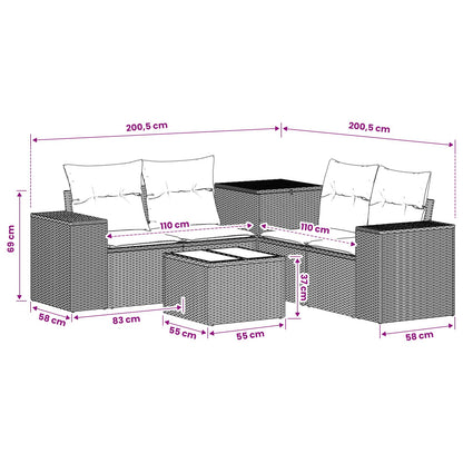 Set Pohovek 6 Ks Poly Ratan A Ocel