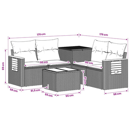 Set Pohovek 6 Ks Poly Ratan A Ocel