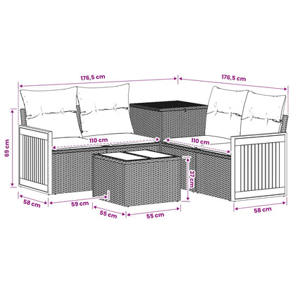 Set Pohovek 6 Ks Poly Ratan A Ocel
