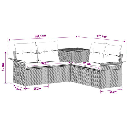 Set Pohovek 5 Ks Poly Ratan A Ocel