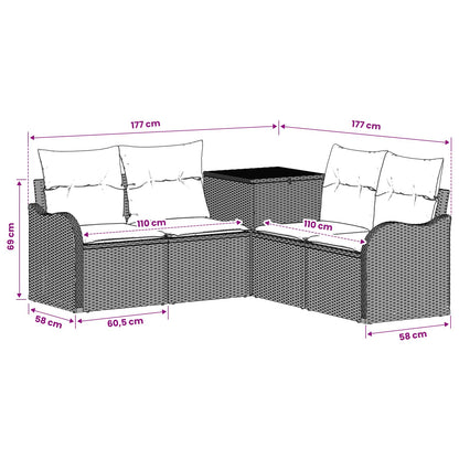 Set Pohovek 5 Ks Poly Ratan A Ocel