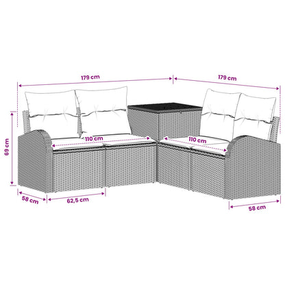 Set Pohovek 5 Ks Poly Ratan A Ocel