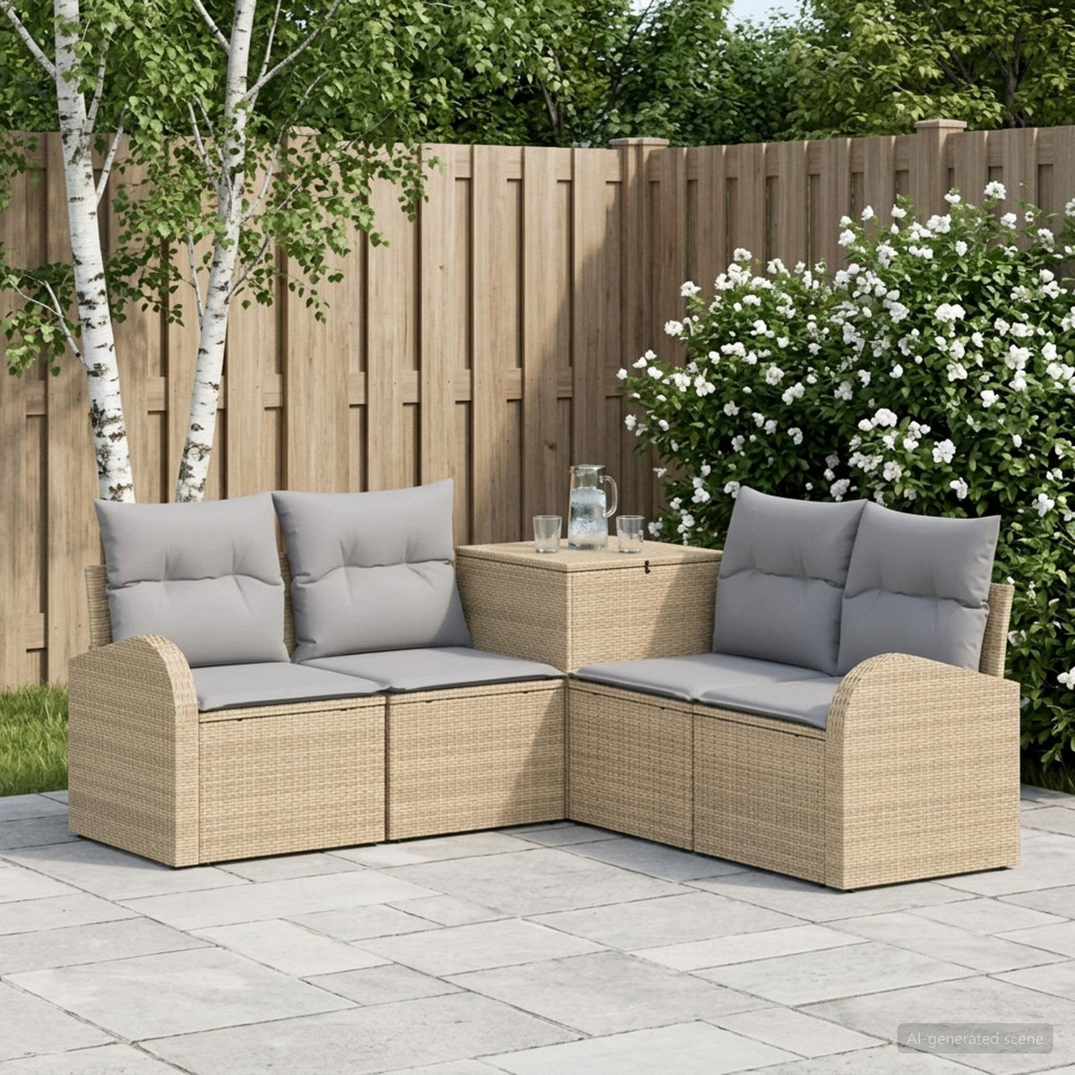 Set Pohovek 5 Ks Poly Ratan A Ocel