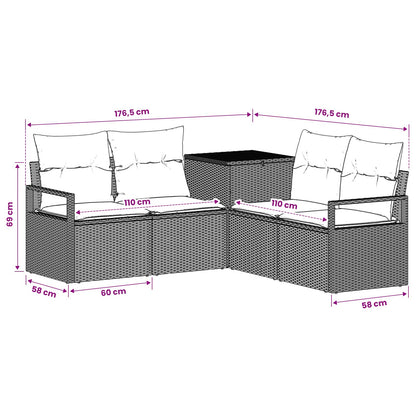 Set Pohovek 5 Ks Poly Ratan A Ocel