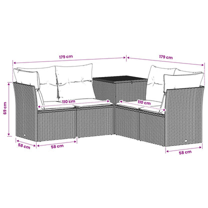 Set Pohovek 5 Ks Poly Ratan A Ocel
