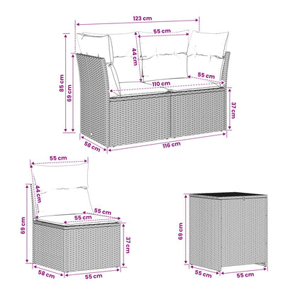 Set Pohovek 5 Ks Poly Ratan A Ocel