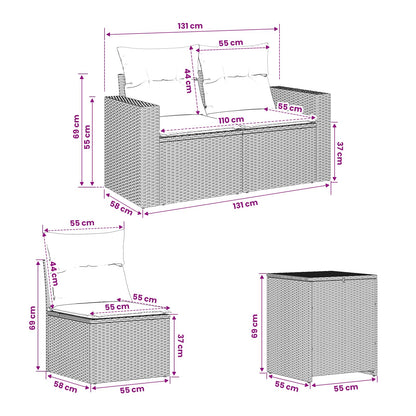 Set Pohovek 5 Ks Poly Ratan A Ocel