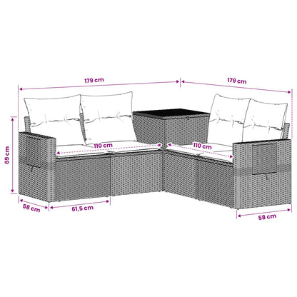 Set Pohovek 5 Ks Poly Ratan A Ocel