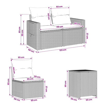Set Pohovek 5 Ks Poly Ratan A Ocel