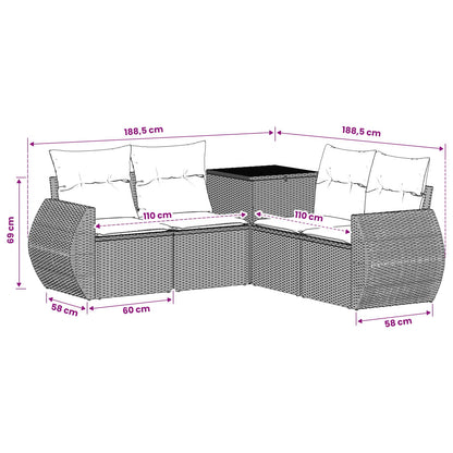 Set Pohovek 5 Ks Poly Ratan A Ocel
