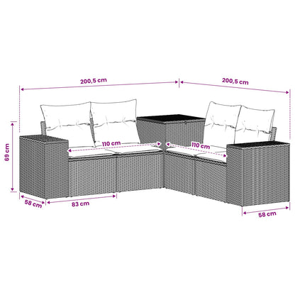 Set Pohovek 5 Ks Poly Ratan A Ocel