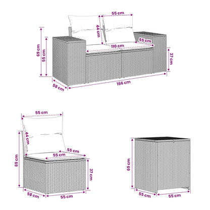 Set Pohovek 5 Ks Poly Ratan A Ocel