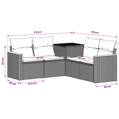 Set Pohovek 5 Ks Poly Ratan A Ocel
