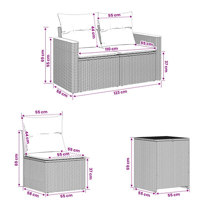 Set Pohovek 5 Ks Poly Ratan A Ocel