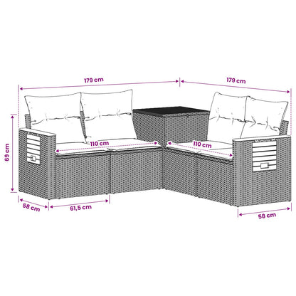 Set Pohovek 5 Ks Poly Ratan A Ocel