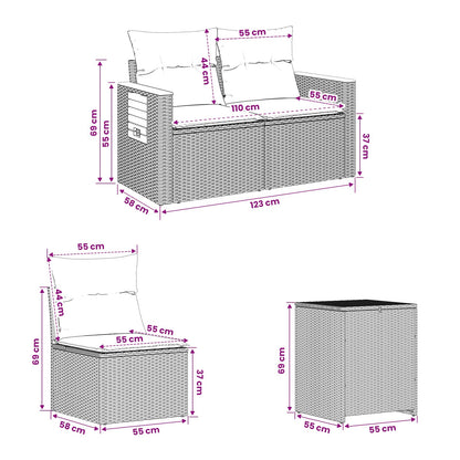 Set Pohovek 5 Ks Poly Ratan A Ocel