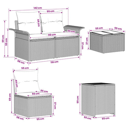 Set Pohovek 8 Ks Poly Ratan A Ocel