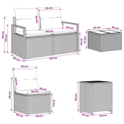Set Pohovek 8 Ks Poly Ratan A Ocel