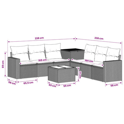 Set Pohovek 8 Ks Poly Ratan A Ocel