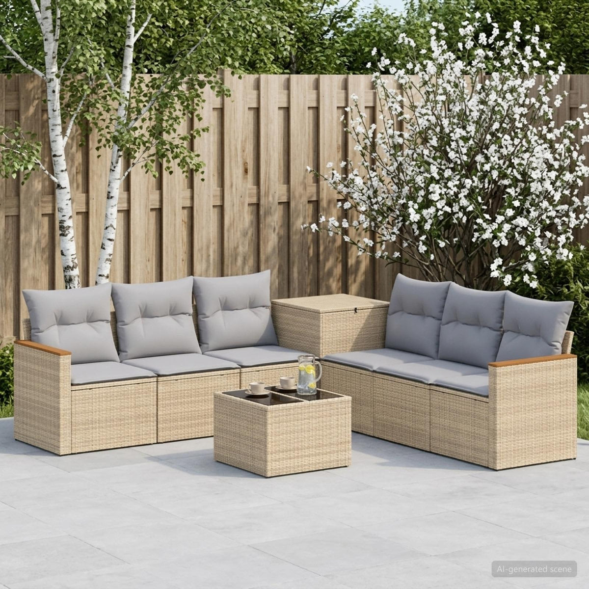 Set Pohovek 8 Ks Poly Ratan A Ocel
