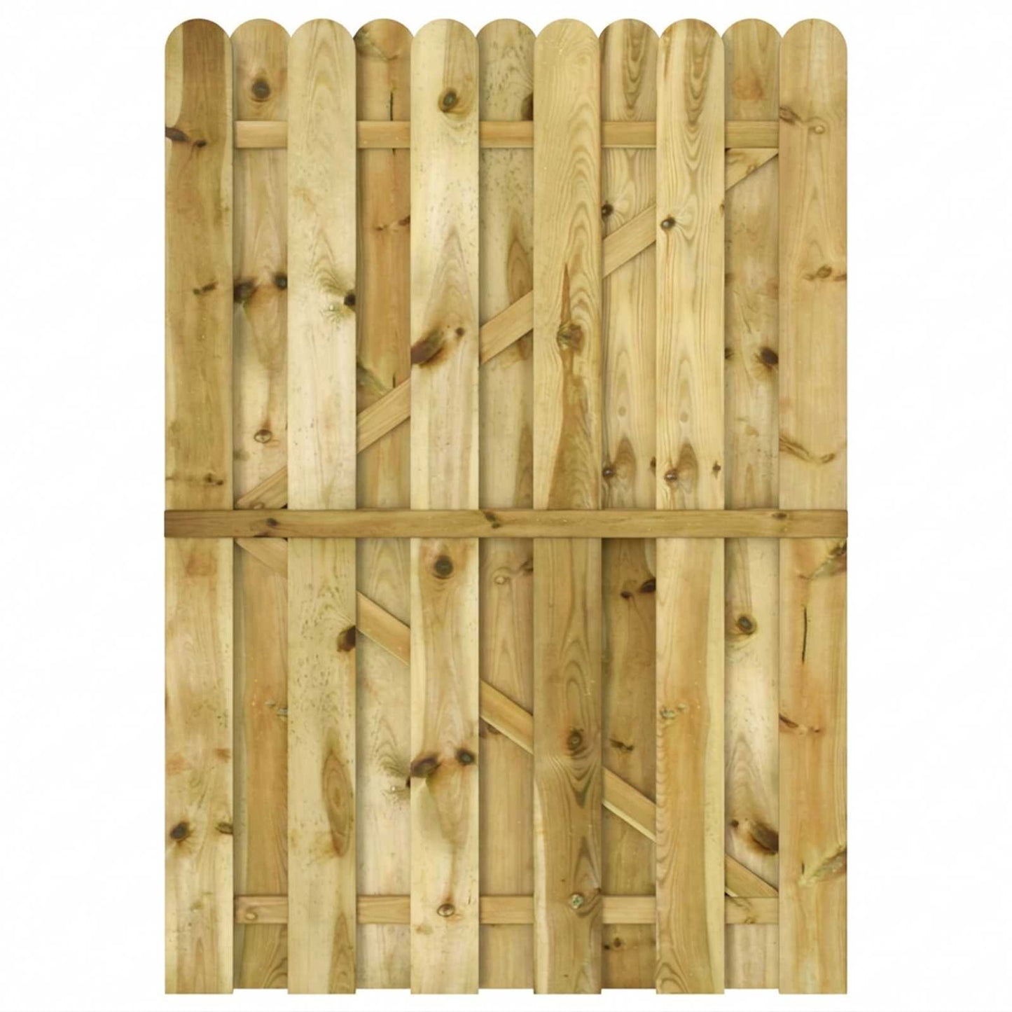 Zahradní Brána 100 X 150 Cm Masivní Borovicové Dřevo Zelená