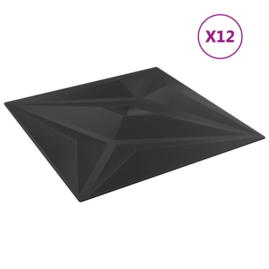 Nástěnné Panely Hvězda 48 Pcs Černá Hvězda 50 X 50 Cm Xps Pěna