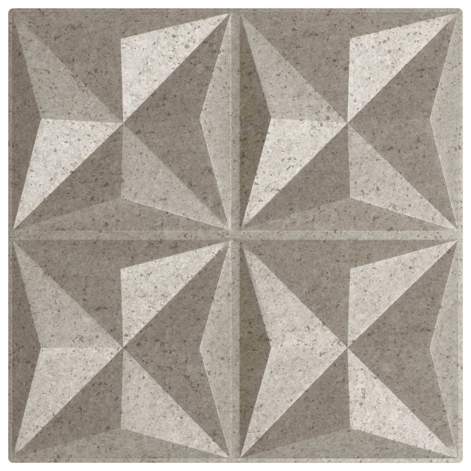 Nástěnné Panely 48 Pcs Origami Beton 50 X 50 Cm Xps Pěna