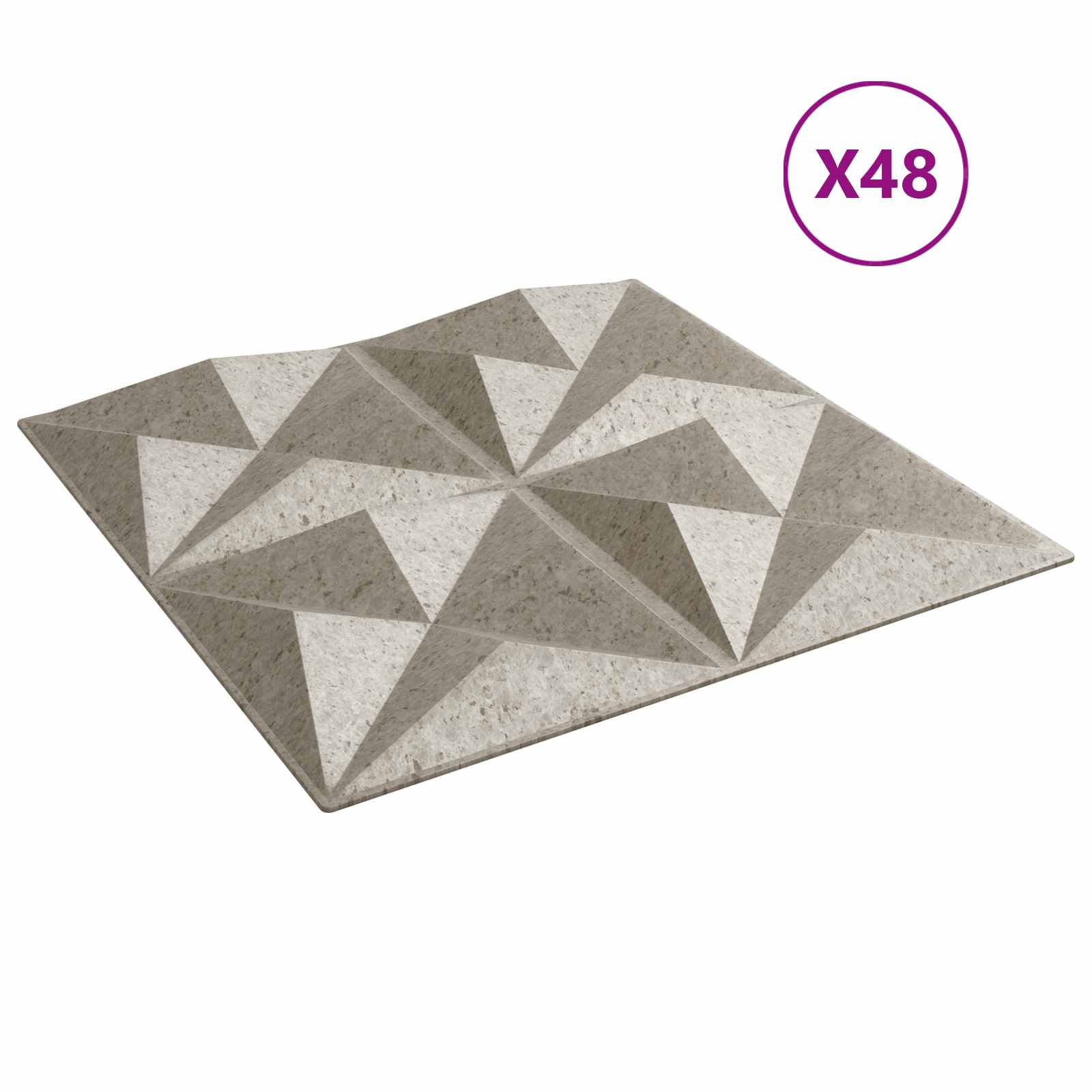 Nástěnné Panely 48 Pcs Origami Beton 50 X 50 Cm Xps Pěna