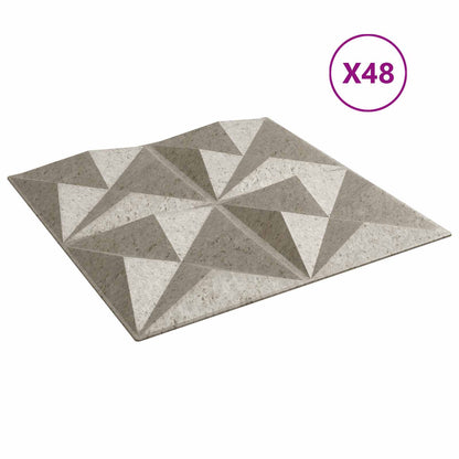 Nástěnné Panely 48 Pcs Origami Beton 50 X 50 Cm Xps Pěna