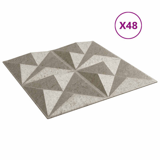 Nástěnné Panely 48 Pcs Origami Beton 50 X 50 Cm Xps Pěna