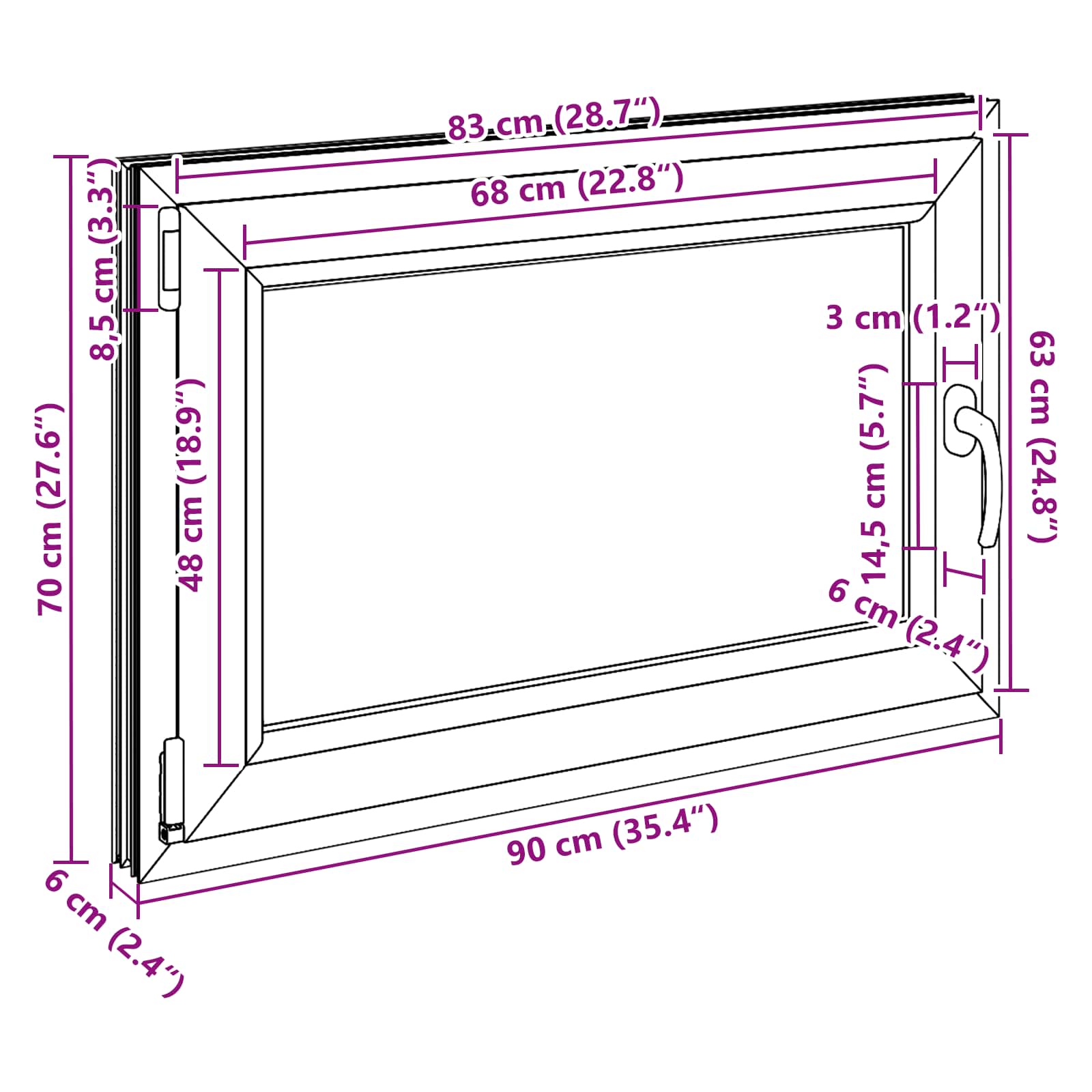 Okeno Do Suterénu Risor 90 X 70 Cm Pvc A Sklo Bílá