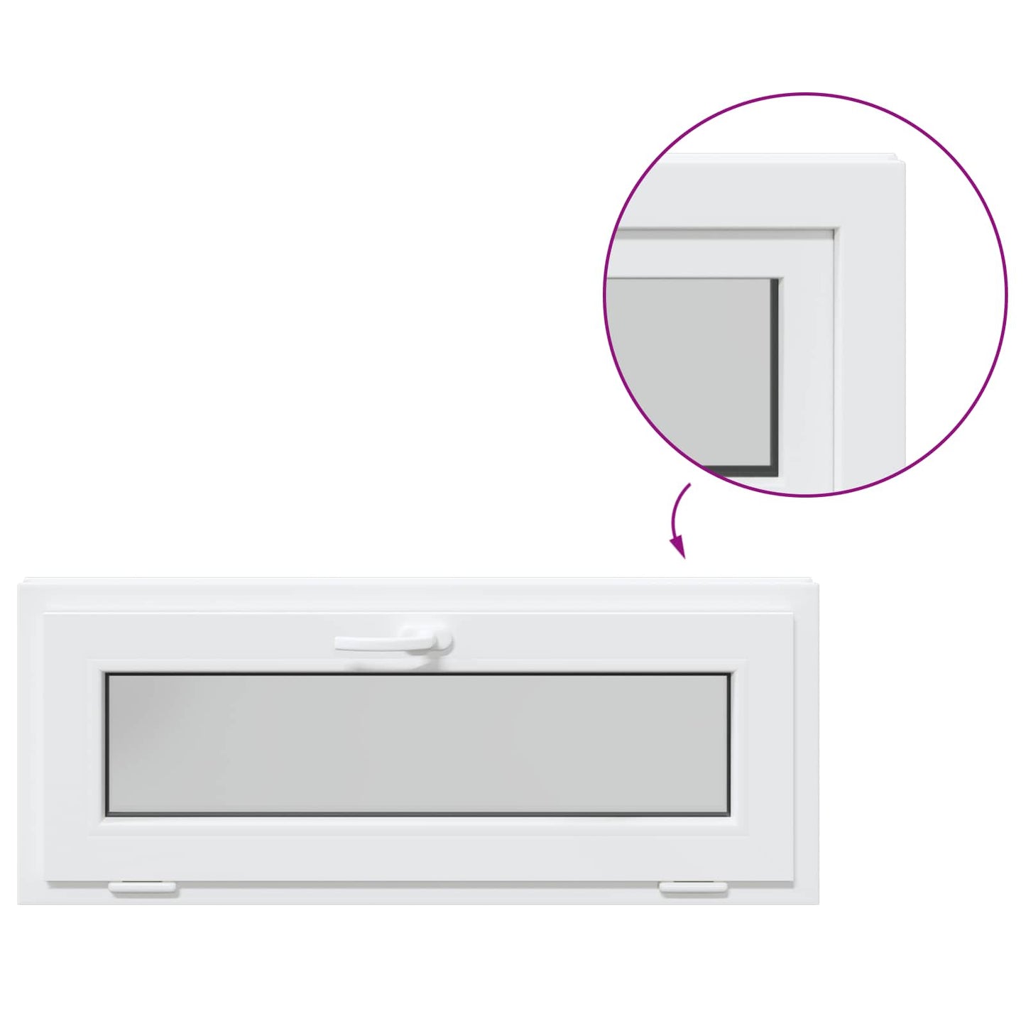 Okeno Do Suterénu Risor 100 X 40 Cm Pvc A Sklo Bílá