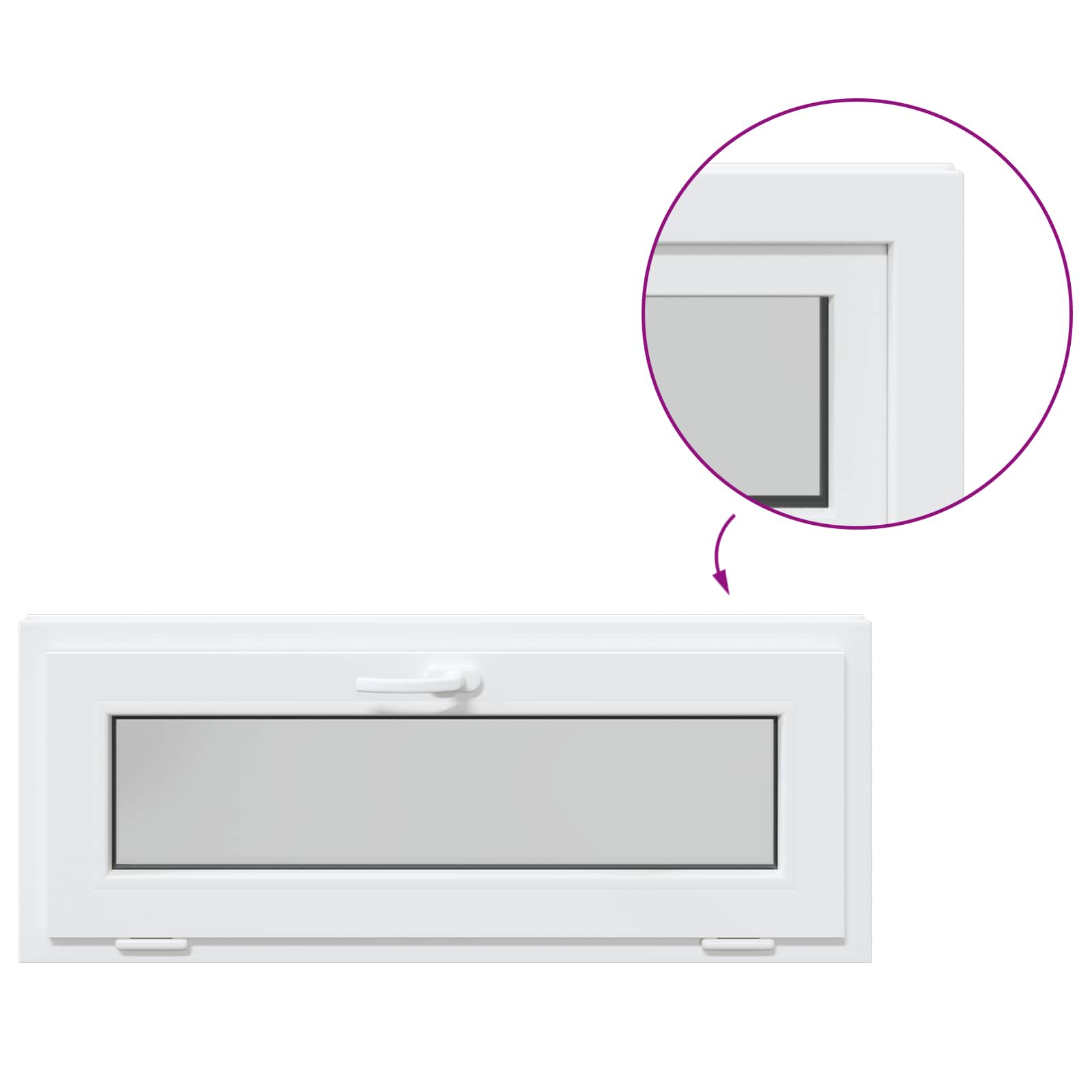 Okeno Do Suterénu Risor 100 X 40 Cm Pvc A Sklo Bílá