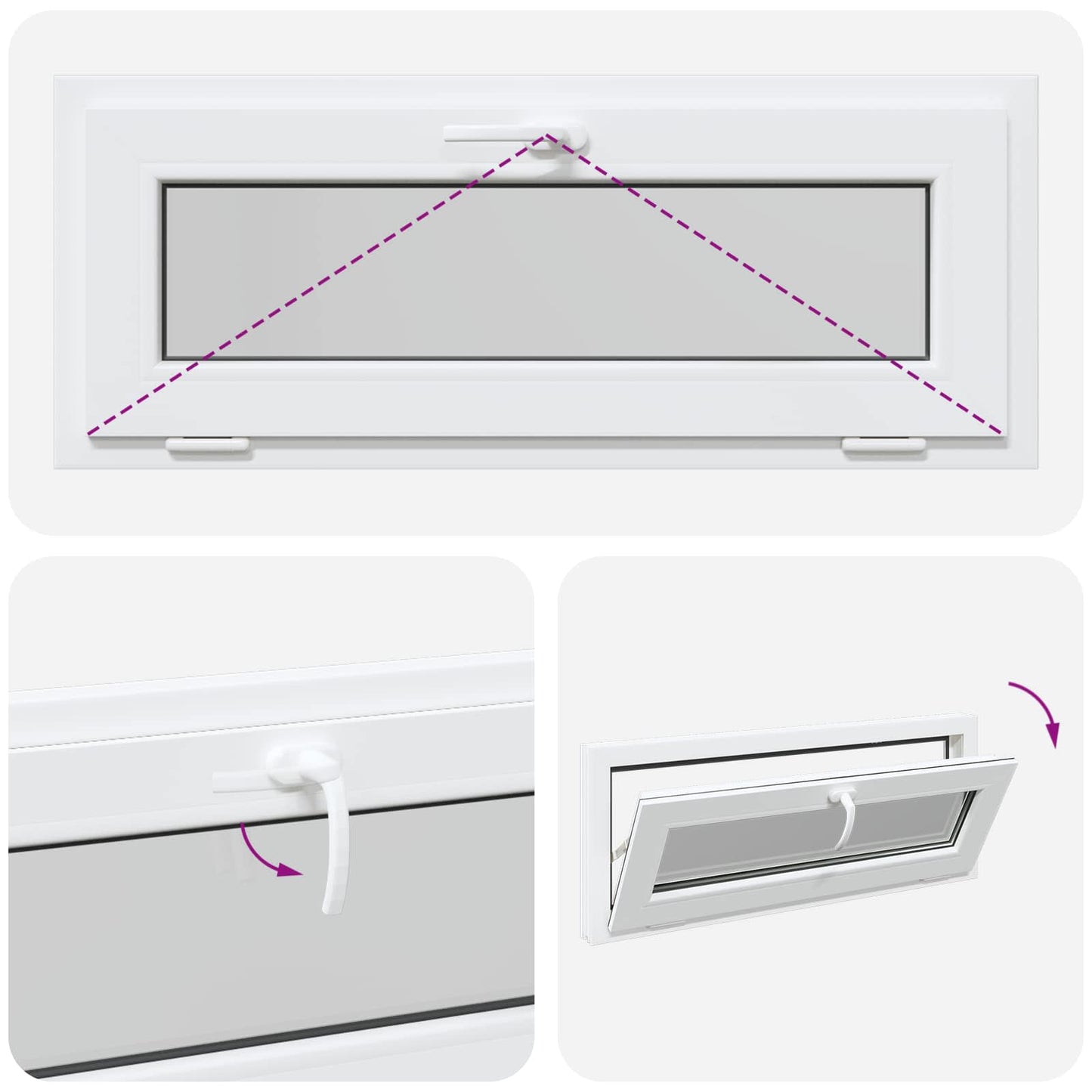 Okeno Do Suterénu Risor 100 X 40 Cm Pvc A Sklo Bílá