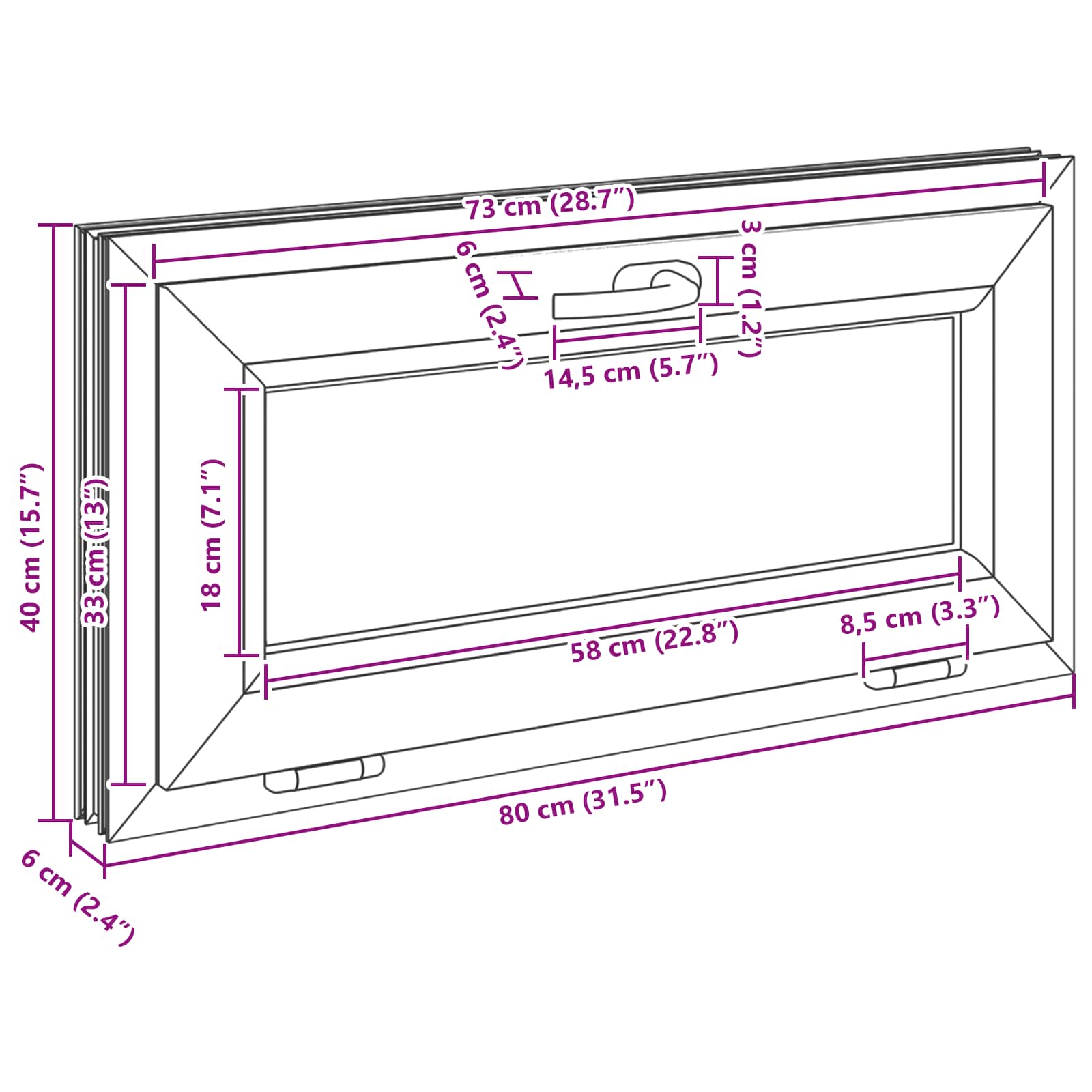 Okeno Do Suterénu Risor 80 X 40 Cm Pvc A Sklo Antracitová