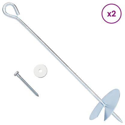 Zemní Kotva 10 Pcs Stříbrná Ø10 X 40 Cm Pozinkovaný Kov